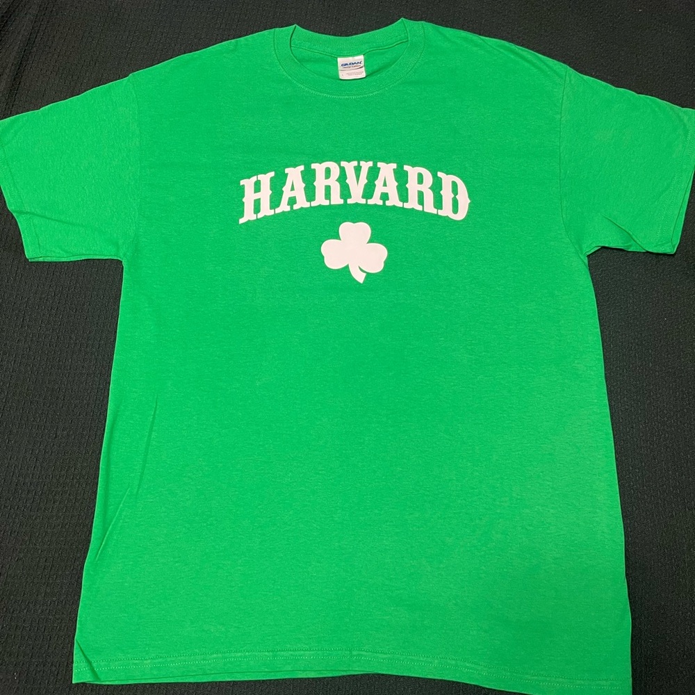Harvard Irish Shamrock St. Patrick's Day T-Shirt Green Large New without ta…